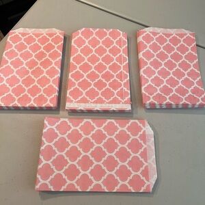 Pink Patterned Paper Bags 100 for 15.00